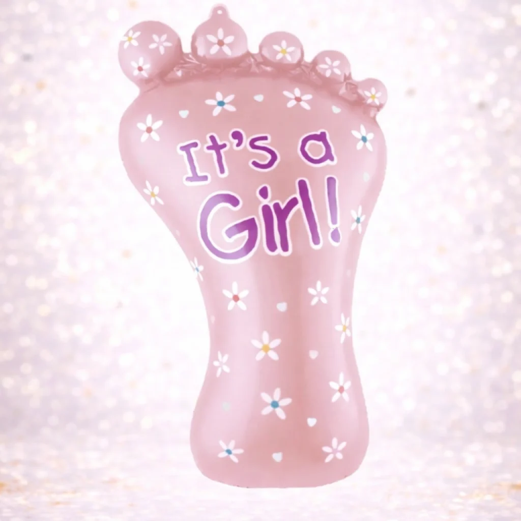 Folinis balionas "It's A Girl" pėdutės formos